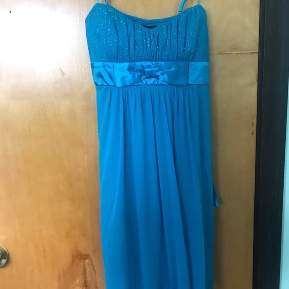 Glittery Blue Grad Dress - Picture 2 of 6